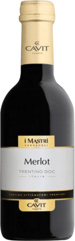 Бесплатная доставка | Красное вино Cavit Mastri Vernacoli D.O.C. Trentino Трентино Италия Merlot — Мерло Мини-бутылка 25 cl
