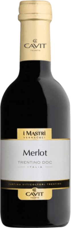 Envío gratis | Vino tinto Cavit Mastri Vernacoli D.O.C. Trentino Trentino Italia Merlot Botellín 25 cl