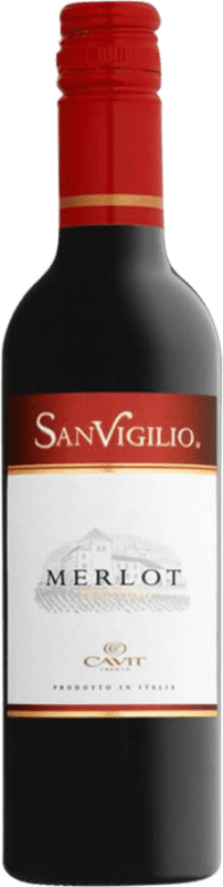 Spedizione Gratuita | Vino rosso Cavit San Vigilio I.G.T. Trevenezie Veneto Italia Merlot Mezza Bottiglia 37 cl