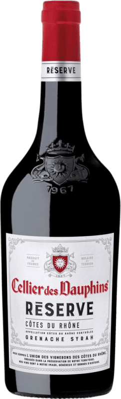 Free Shipping | Red wine Cellier des Dauphins Rouge Reserve A.O.C. Côtes du Rhône Rhône France Syrah, Grenache 75 cl