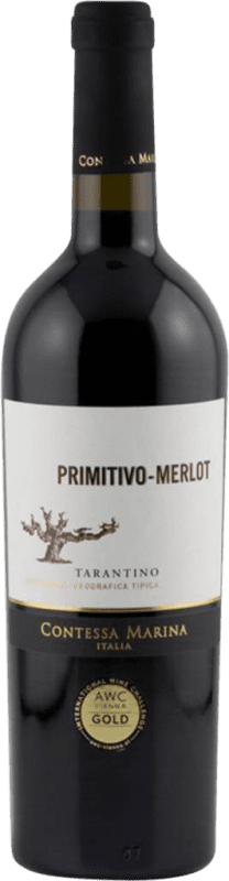 送料無料 | 赤ワイン Contessa Marina Primitivo Merlot I.G.T. Tarantino プーリア イタリア Merlot, Primitivo 75 cl