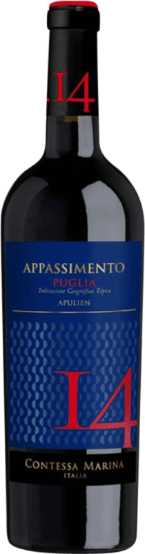 Free Shipping | Red wine Contessa Marina Appassimento 14 I.G.T. Puglia Puglia Italy Montepulciano, Negroamaro, Lambrusco 75 cl