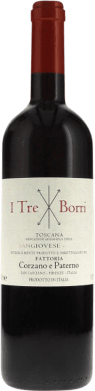 Free Shipping | Red wine Corzano e Paterno I Tre Borri I.G.T. Toscana Tuscany Italy Sangiovese 75 cl