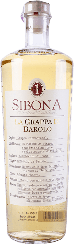 98,95 € Spedizione Gratuita | Grappa Sibona D.O.C.G. Barolo Bottiglia Speciale 1,5 L