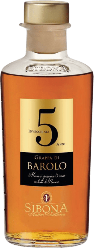 Envio grátis | Aguardente Grappa Sibona Invecchiata D.O.C.G. Barolo Itália Nebbiolo 5 Anos Garrafa Medium 50 cl