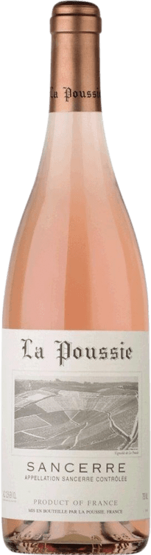 Бесплатная доставка | Розовое вино Domaine de la Poussie Rosé A.O.C. Sancerre Луара Франция Pinot Black Половина бутылки 37 cl