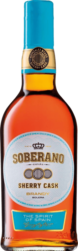 免费送货 | 白兰地 González Byass Soberano Sherry Cask Finish — 橡木桶陈酿收尾, Solera — 雪利酒系统 D.O. Jerez-Xérès-Sherry 安达卢西亚 西班牙 1 L
