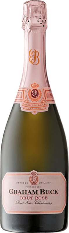 Free Shipping | Rosé sparkling Graham Beck Cap Classique Rosé Brut W.O. Western Cape Western Cape South Coast South Africa Pinot Black, Chardonnay 75 cl