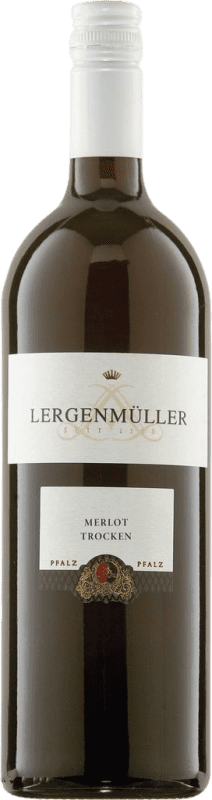 Free Shipping | Red wine Lergenmüller Dry Q.b.A. Pfälz Pfälz Germany Merlot 1 L