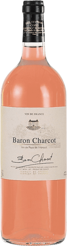 Kostenloser Versand | Rosé-Wein Les Vins de Saint Saturnin Baron Charcot Rosé I.G.P. Vin de Pays de l'Hérault Frankreich Grenache, Cinsault 1 L