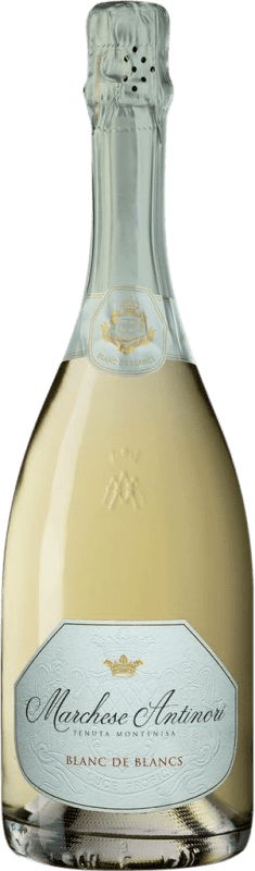 Бесплатная доставка | Белое игристое Marchesi Antinori Blanc de Blancs брют D.O.C.G. Franciacorta Ломбардии Италия Nebbiolo, Chardonnay 75 cl