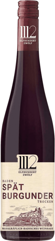 Бесплатная доставка | Красное вино Markgraf von Baden Elfhundertzwölf 1112 I.G. Baden Baden Германия Pinot Black 75 cl