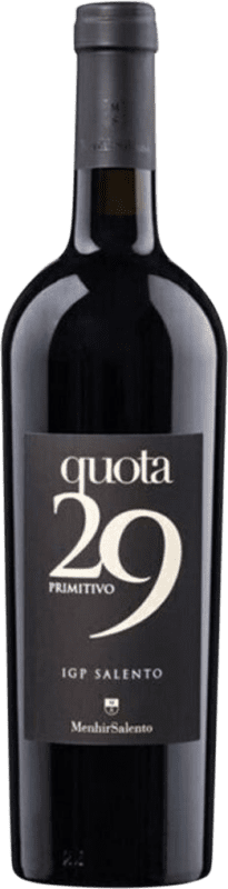 Бесплатная доставка | Красное вино MenhirSalento Quota 29 I.G.T. Salento Италия Primitivo 75 cl