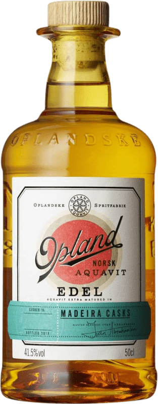 Kostenloser Versand | Liköre Opland Edel Norwegian Aquavit Madeira Cask Norwegen Medium Flasche 50 cl