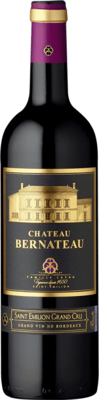 Free Shipping | Red Wine Regis Lavau & Fils. Château Bernateau Grand Cru A.O.C. Saint-Émilion Bordeaux France Merlot, Cabernet Franc, Petit Verdot Eco — Organic 75 cl