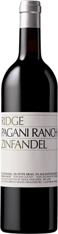 Envio grátis | Vinho tinto Ridge Pagani Ranch I.G. California California Estados Unidos Petite Syrah, Zinfandel, Alicante Bouschet 75 cl