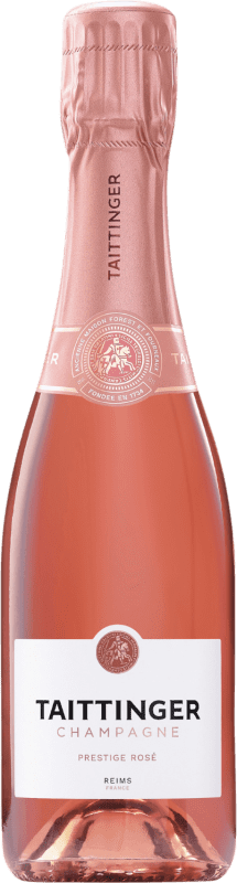 Envio grátis | Espumante rosé Taittinger Prestige Rosé Brut A.O.C. Champagne Champagne França Pinot Preto, Chardonnay Meia Garrafa 37 cl