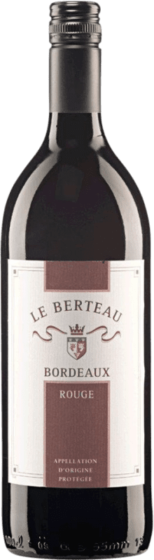 Free Shipping | Red wine Univitis Le Berteau Rouge A.O.C. Bordeaux Bordeaux France 1 L