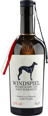 Kostenloser Versand | Gin Windspiel Premium Navy Strength Dry Gin Deutschland Medium Flasche 50 cl