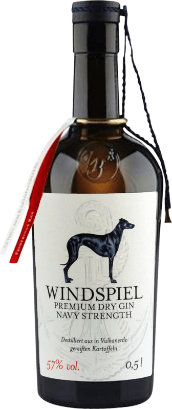 Kostenloser Versand | Gin Windspiel Premium Navy Strength Dry Gin Deutschland Medium Flasche 50 cl