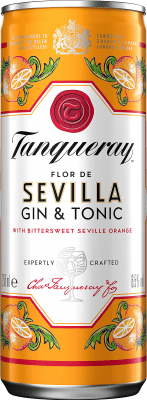 54,95 € | 12 Einheiten Box Gin Tanqueray Flor de Sevilla Gin Tonic Großbritannien Kleine Flasche 25 cl