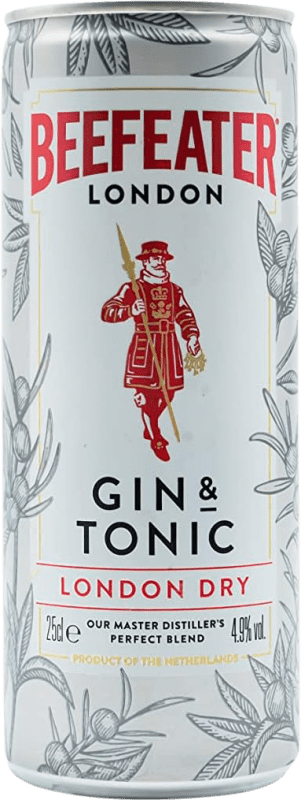 72,95 € Kostenloser Versand | 12 Einheiten Box Gin Beefeater Cóctel Gin &Tonic Redi Kleine Flasche 25 cl