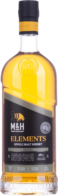 107,95 € Envio grátis | Whisky Single Malt M&H Elements Peated — Afumado