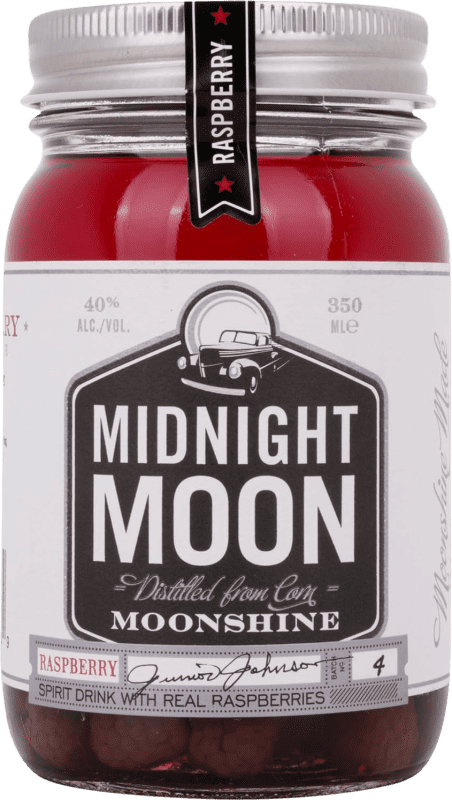 Kostenloser Versand | Liköre Midnight Moon Moonshine Raspberry Vereinigte Staaten Drittel-Liter-Flasche 35 cl