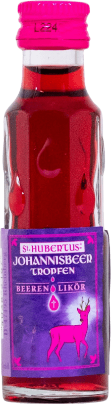 Free Shipping | 24 units box Spirits St. Hubertus Johannisbeer Tropfen Beeren-Likör Hungary Miniature Bottle 2 cl