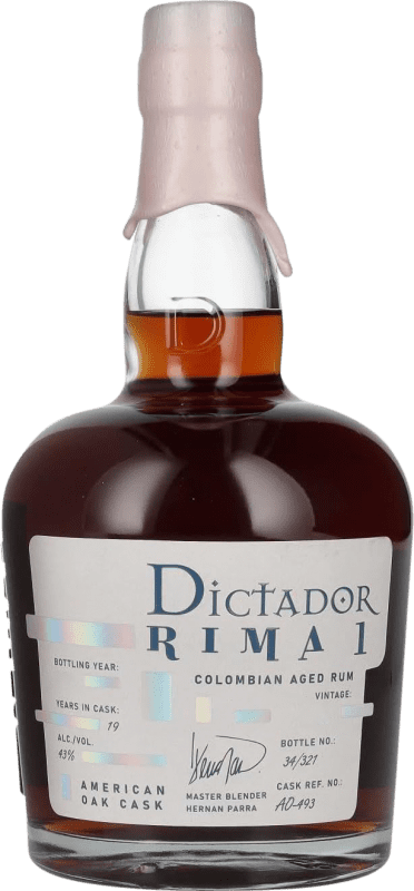 Free Shipping | Rum Dictador Rima 1 American, Oak Cask Finish Colombia 19 Years 70 cl