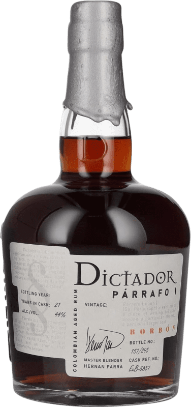 Free Shipping | Blended Whisky Dictador Párrafo I Borbón Vintage Colombia 21 Years 70 cl