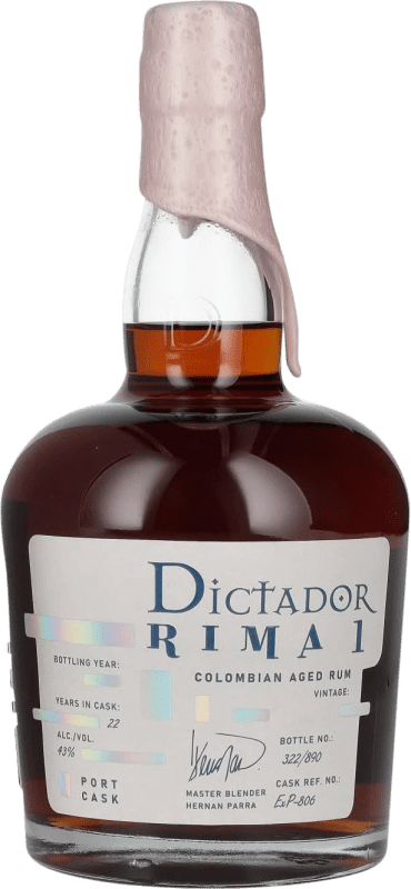 Envoi gratuit | Rhum Dictador Rima 1 Port Cask Colombie 22 Ans 70 cl