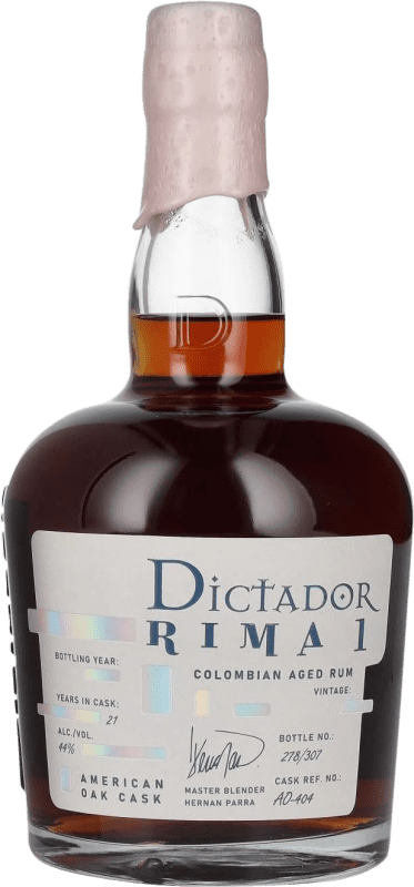 146,95 € 免费送货 | 朗姆酒 Dictador Rima 1 American Oak Cask 21 岁