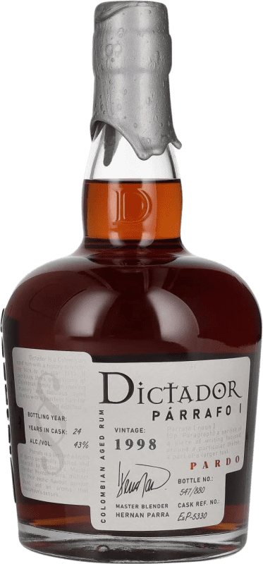 送料無料 | ラム Dictador Párrafo I Pardo Vintage コロンビア 24 年 70 cl