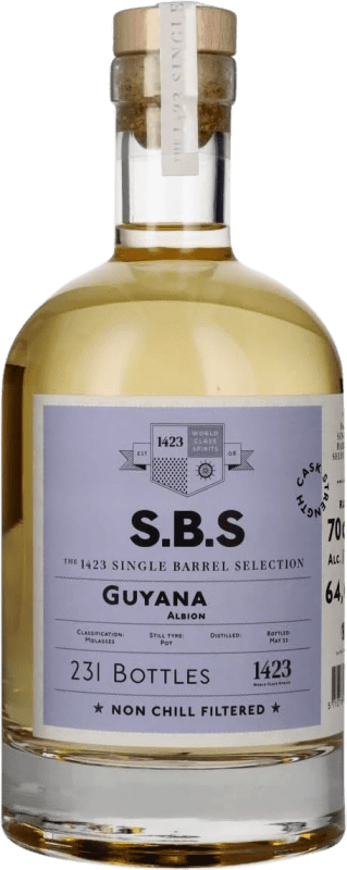 免费送货 | 朗姆酒 1423 World Class Spirits S.B.S Guyana Single Barrel Selection 特立尼达和多巴哥 70 cl