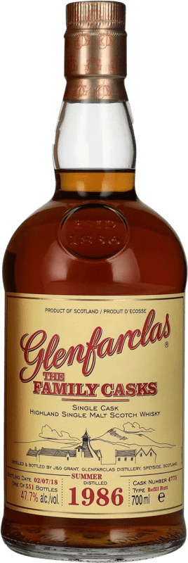 免费送货 | 威士忌单一麦芽威士忌 Glenfarclas The Family Casks Summer Refill Butt 英国 70 cl