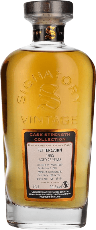 Envoi gratuit | Whisky Blend Signatory Vintage At Fettercairn Cask Strength — Brut de Fût, Collection Royaume-Uni 25 Ans 70 cl