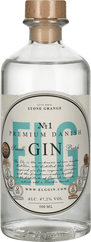 Envoi gratuit | Gin ELG. Nº 1 Small Batch Danemark Bouteille Medium 50 cl