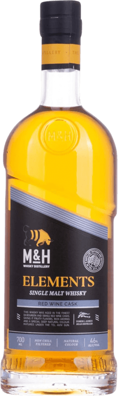 Free Shipping | Whisky Single Malt M&H Elements Red Wine Cask Israel 70 cl