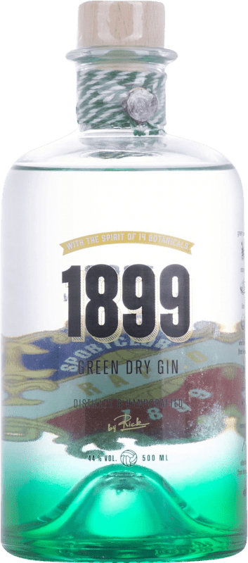 44,95 € Envío gratis | Ginebra Gin Rick 1899 Rapid Green — Edición Verde Botella Medium 50 cl