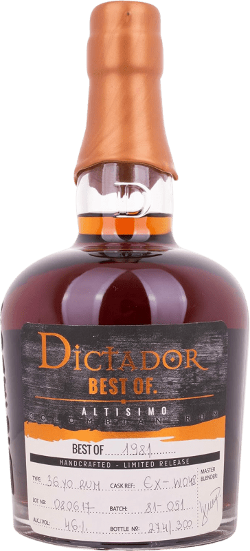 免费送货 | 朗姆酒 Dictador Best of 1981 Altisimo 哥伦比亚 36 岁 70 cl