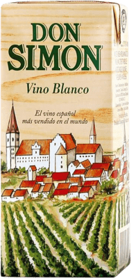 2,95 € | 3 Einheiten Box Weißwein Don Simón Brik Blanco Spanien Kleine Flasche 18 cl