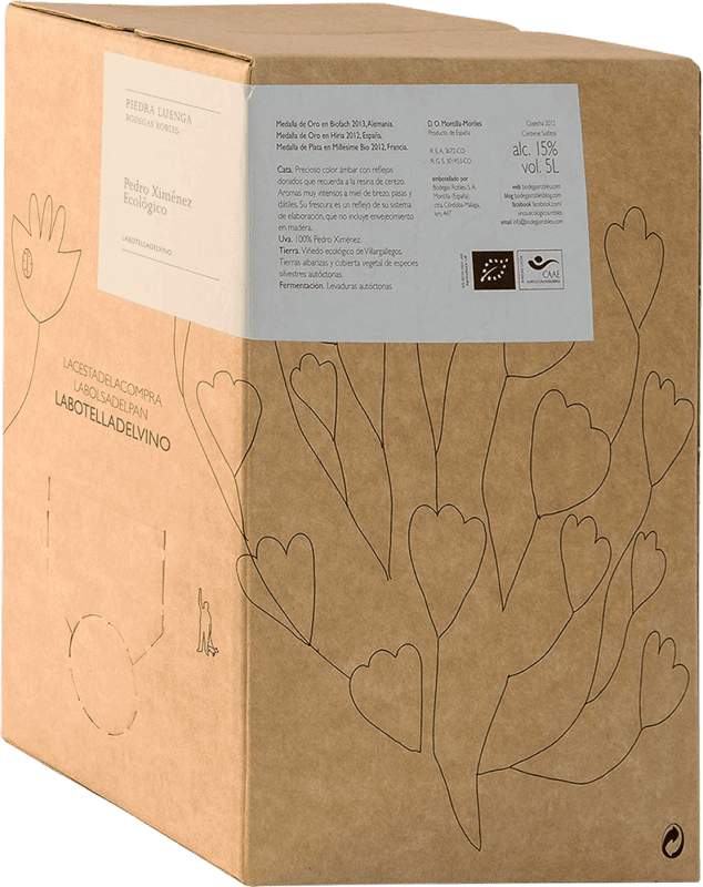 Spedizione Gratuita | Vino dolce Robles Ecológico Quercia Andalusia Spagna Pedro Ximénez Bag in Box 5 L