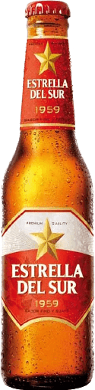 Kostenloser Versand | 24 Einheiten Box Bier Estrella del Sur Spanien Kleine Flasche 25 cl