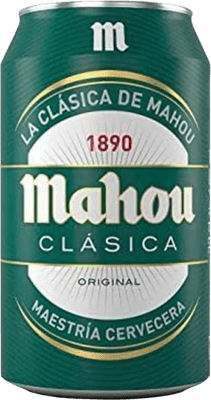 Bier 24 Einheiten Box Mahou Clásica Lager Dorada Alu-Dose 33 cl