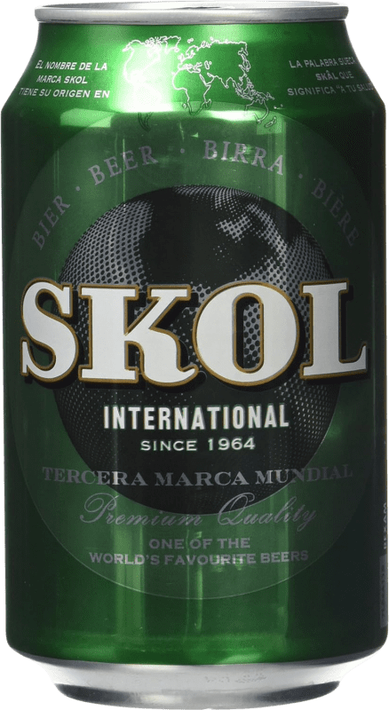 免费送货 | 盒装24个 啤酒 Skol 西班牙 铝罐 33 cl