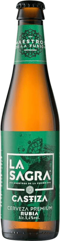 Envoi gratuit | Boîte de 24 unités Bière La Sagra Castiza Blonde Ale Espagne Bouteille Tiers 33 cl