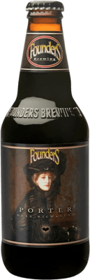 Bier 24 Einheiten Box Mahou Founders Porter Negra Drittel-Liter-Flasche 35 cl