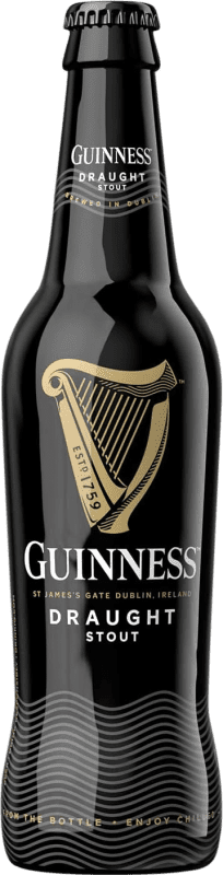 Envoi gratuit | Boîte de 24 unités Bière Guinness Dark Ale — Brune, Draught — Pression, Stout Irlande Bouteille Tiers 33 cl