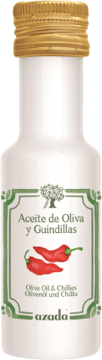 13,95 € | Caja de 2 unidades Aceite de Oliva Azada España Botellín Miniatura 10 cl Chili Pepper — Guindilla